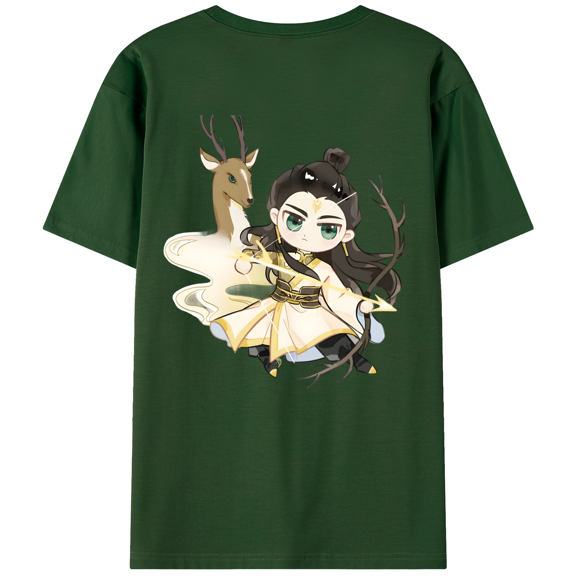 （画像用） Ne Zha 2 ナタ 魔童の大暴れ 綿100％半袖Tシャツ（背面プリント）